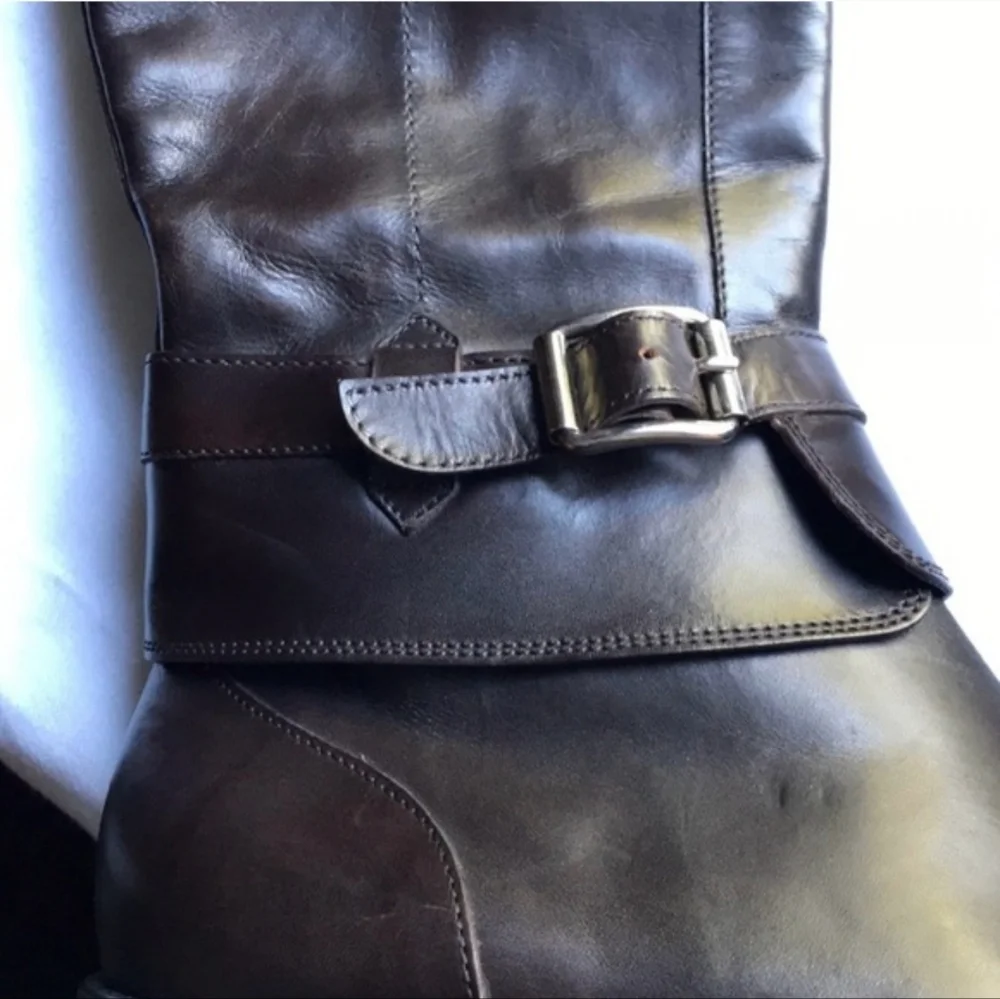 Giorgio Armani Dark Brown Riding Boots NWOB